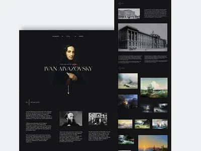 Web site for artist - concept art artist gallery art minimal ui design web design web ui