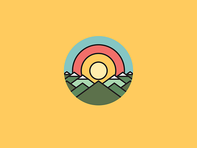 Mountain Sticker branding color graphic design illustration logo mountains outdoors sticker sun visual design