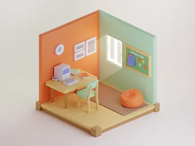 small office home office : 3d isometric 3d 3d art 3d design 3d illustration 3d isometric blender isometric isometric design isometric illustration isometric room