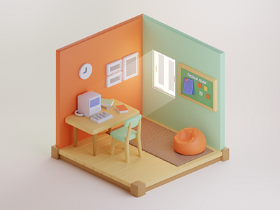 small office home office : 3d isometric 3d 3d art 3d design 3d illustration 3d isometric blender isometric isometric design isometric illustration isometric room