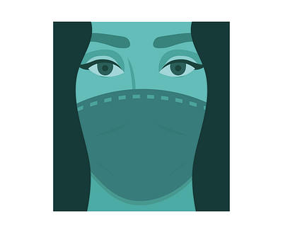 Mask up adobe illustrator corona design digital design drawing eyes facemask flat graphic design green illustration illustrator mask people poster print tote weeklywarmup woman