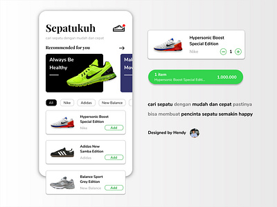 Sepatukuh - Mobile Apps Design android android app android app design design minimal sepatu shoes shoes app shoes store sport ui ux