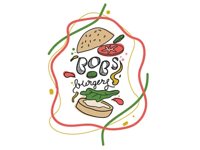 Bobs burgers hand lettering art illustration illustrator lettering typography vector