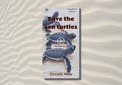 Crowdfunding Campaign 032 100daychallenge crowdfunding campaign daily ui 032 dailyui dailyui 032 dailyuichallenge design donate endangered animals mv save the planet ui