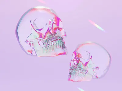 Crystal Skully Mood 💀 blender crystal dead glass ohvalentino radiant skeleton skull