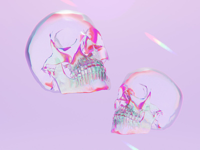 Crystal Skully Mood 💀 blender crystal dead glass ohvalentino radiant skeleton skull