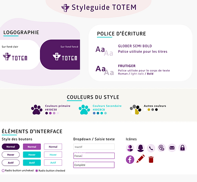 Styleguide purple/blue adobe animal animals blue branding button color frutiger glober logo pet purple style styleguide ui