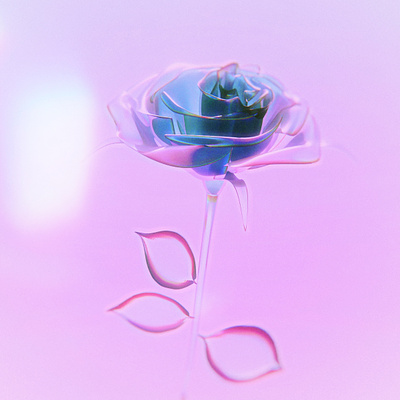 Crystal Rose 🌹 3d beauty blender crystal flower glass nature rose