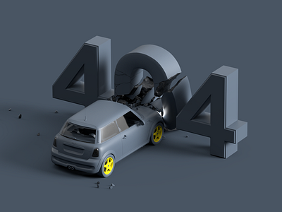 404 3d 404 car cinema 4d illustration render