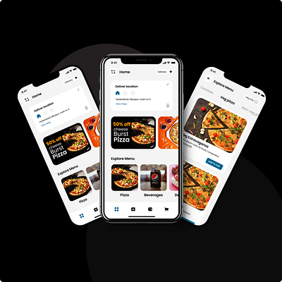 pizza 🍕 app ui design branding design illustration typography ui ux vector website