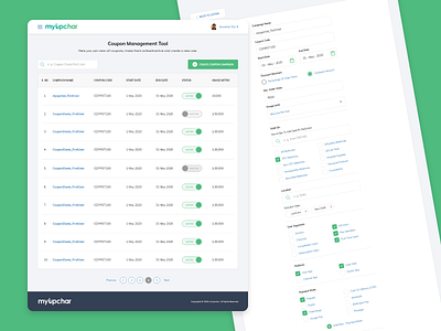 Coupon Management Tool - UI desktop design ui uidesign uiux