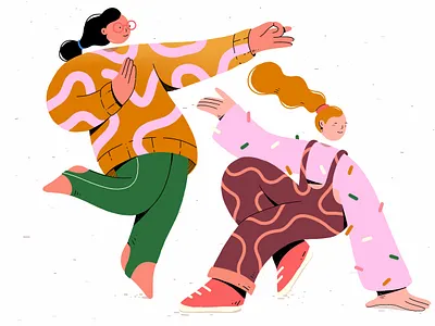 Vibin’ 2021 2021 art character dancing design flat fun good vibes illustration pattern procreate procreate app women