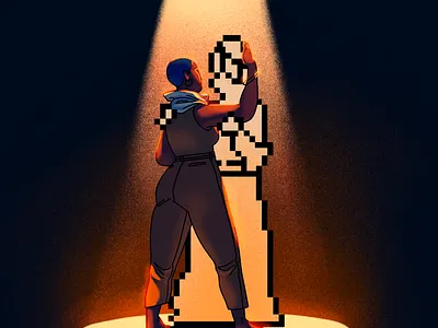 Playdate digital digital art drawing editorial editorial illustration lighting procreate spotlight theater theatre