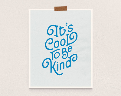 It’s Cool to be Kind Retro Typographic Print cool to be kind design etsy etsy seller etsy shop giclee minimal prints retro font typography wall art