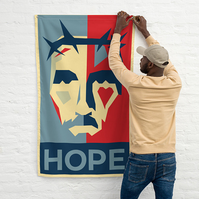 The HOPE Flag by Faith Works. message merch vector