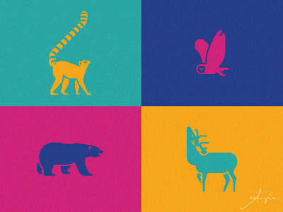 Daily Doodle Exercise - Simple Animal Logos animals bear branding color contrast daily doodle deer design flat design geometric illustration lemur logo logo design logotype owl product design vector vector art vector illustration