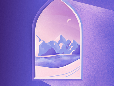 Winter Shelter affinitydesigner art brush cold design digital digitalart grain illustration noise purple shadows shapes vector warm weather window