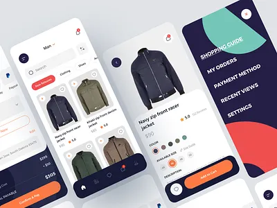 E-Commerce Mobile App UI app design cloth app e commerce e commerce app e commerce design e commerce shop e shop fashion fashion app mobile app design mobile app ui mobile design mobile ui online shop payment method product uiux