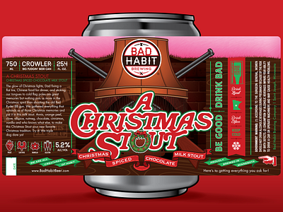 Christmas Stout Crowler Label beer beer art beer branding beer can beer label beer label design beer labels beer packaging christmas christmas illustration crowler holiday design illustrations label design labeldesign labels package design