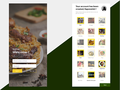 Jay's Food App (Mobile) design food food app login page web