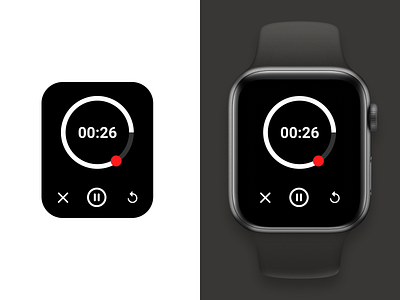 DailyUI 014 - Countdown Timer app design apple watch apple watch app countdown countdowntimer counter dailyui flat minimal ui ui design ux watch ui