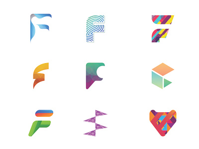 LOGO Alphabet: letter F abstract agency app box branding corporate creative cube design developer f f logo hexagon letter letter f logo pixel software square studio web