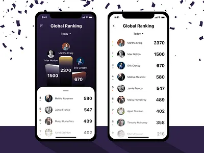 Social Leaderboard 019 app dailyui design ios leaderboard ui