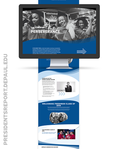 WordPress, DePaul University 2020 President's Report ui web design wordpress