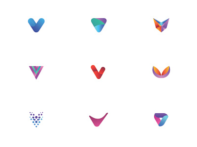 LOGO Alphabet: letter V alphabet app brand branding colorful creative design digital graphic icon initial letter logo media monogram mozaic negative space pixel polygon professional