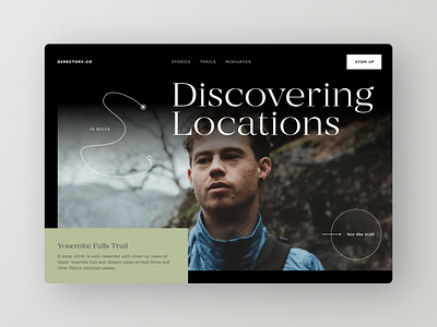 Discovering Locations concept design hike travel travel app trek ui webdesign