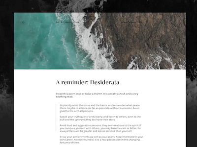 Minimalist Journal Entry blog entry header post product design video web design