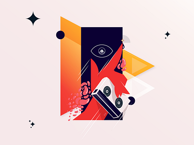 Playing around cassete hand illustration music vector