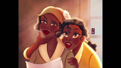 Tiana fanart art disney disney princess dribbbleshot illustration illustrator tiana