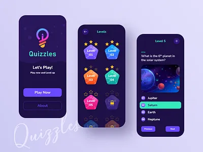 Quiz App UI Design app appdesign concept design game illustraion mobile app mobile app design mobile design mobile ui mockup modern quiz quizapp quizz ui uiux uiuxdesign