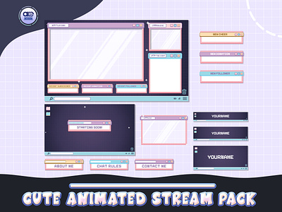 Animated Twitch Overlays Package Purple Pixels animated stream package animated stream screens animated twitch overlay black twitch layout design graphic design green twitch overlay green twitch overlay illustration overlay premade stream overlay purple stream pack starting soon starting soon screen stream overlay stream overlays stream package twitch overlay twitch overlay kirby twitch package