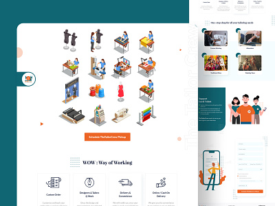 Landing Page for Tailor Company art design graphic design illustration minimal type ui ux web website