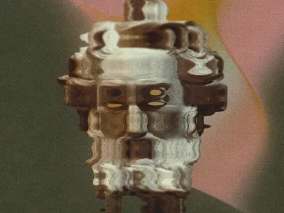 Melting point. abstract collage displacement face marble psychedelic scan statue texture waves