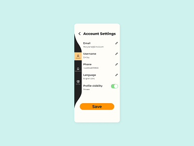 DailyUI 007 || Setting page app app design dailyui design designs settings ui ui uidesign uiux