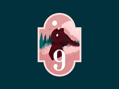 Advent Calendar - Day 9 badge illustration polar express train