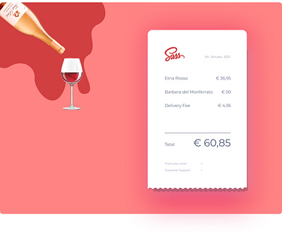 Daily UI 017 - Email Receipt dailyui dailyui017 dailyuichallenge email receipt illustraion receipt wine