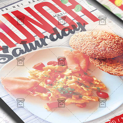 Brunch Saturday - Flyer PSD Template brunch deal brunch discount brunch event flyer brunch flyer brunch invitation discount flyer food flyer mothers day brunch restaurant flyer valentines day brunch