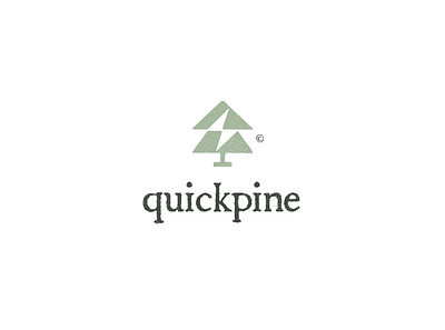 Quickpine Logo bolt logo clean creative design logo logo design minimal minimal logo modern pine logo pine tree serif simple simple logo tree logo