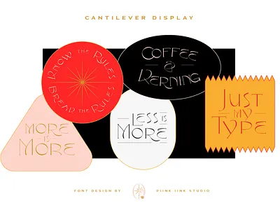 Cantilever Font Design black font design gold lettering type typeface typography