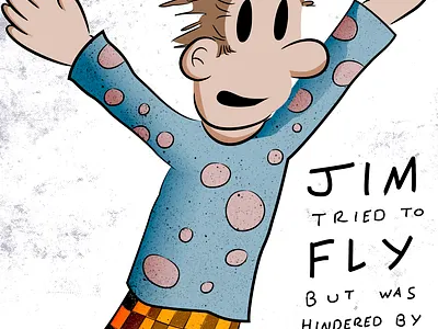 Jim Tried To Fly v2 cartoon characters illustration vector