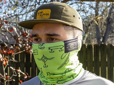 Custom Icon Neck Gaiter apparel bass fishing design fishing fishing rod icon illustration merch merchandise neck gaiter outdoors provisions texas