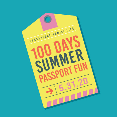 Annual 100 Days of Summer Fun Passport Logo branding design illustration logo vector