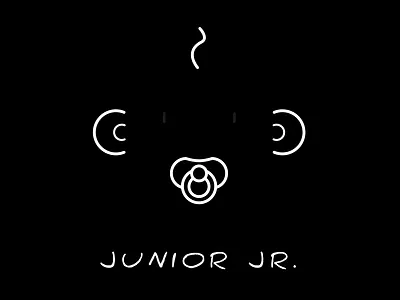 Junior JR. design flat icon illustration line art vector