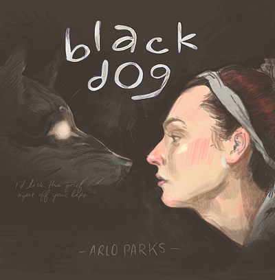 Black Dog Album Art animal arlo parks artist digitalart fanart illustration music art record label wolf