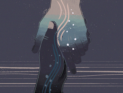 Helping Hand design hands illustration