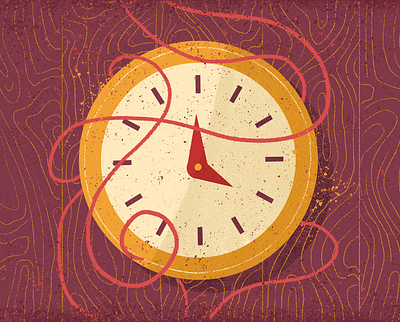 Busyness clock design illustration time